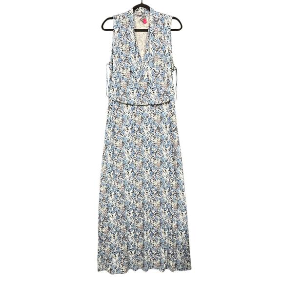Vince Camuto Peony Fields Floral Maxi Dress Womens Size L Multicolor V-Neck NEW - Picture 1 of 10